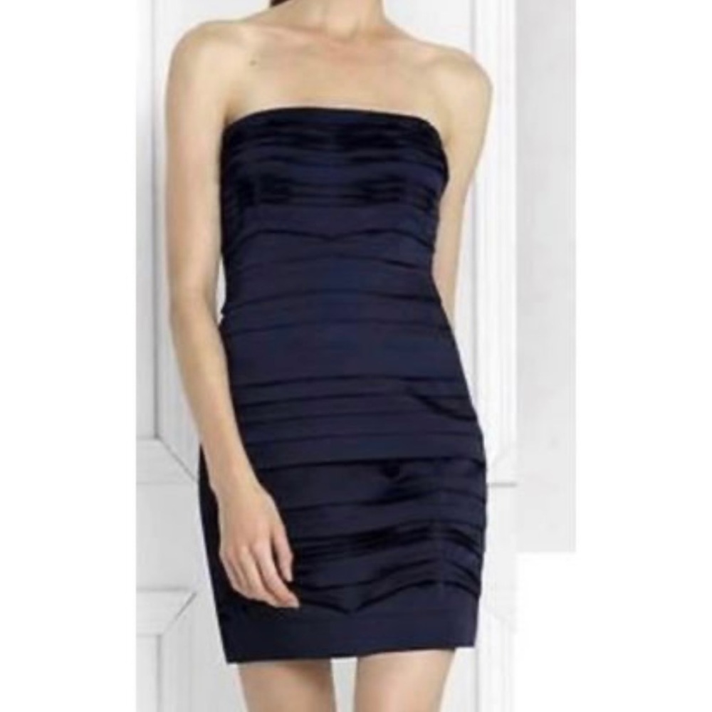 BCBG Navy Satin Mini Dress